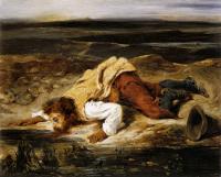 Delacroix, Eugene - A Mortally Wounded Brigand Quenches his Thirst